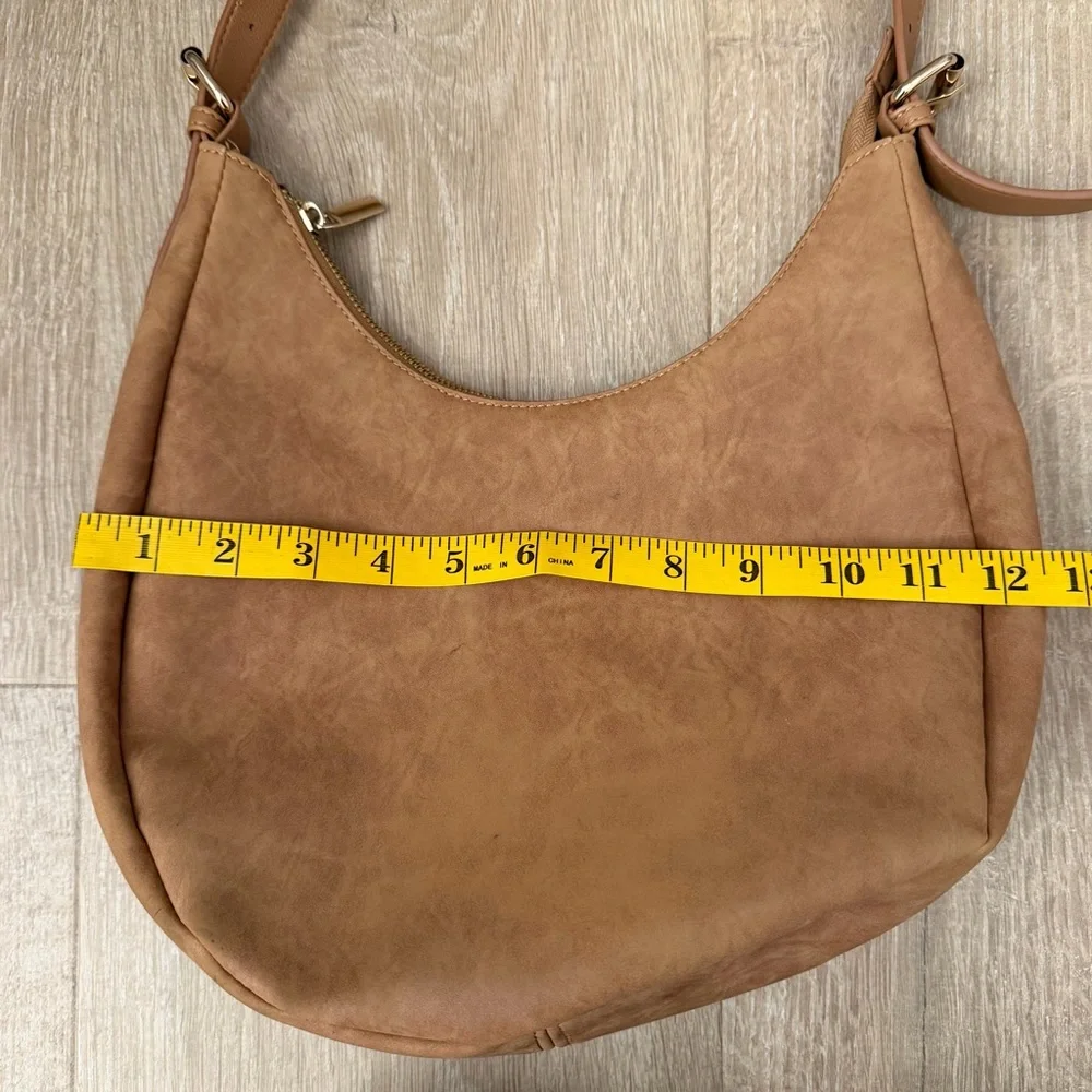 4th + Reckless Vegan Suede Crescent Bag Chic Tan Hobo Purse
